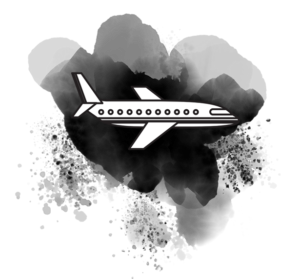 plane over black graphic image