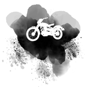 motorcycle over black graphic image